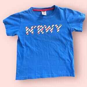 North Worn Norway T-Shirt Kids 8 Years Medium Blue Logo Boys